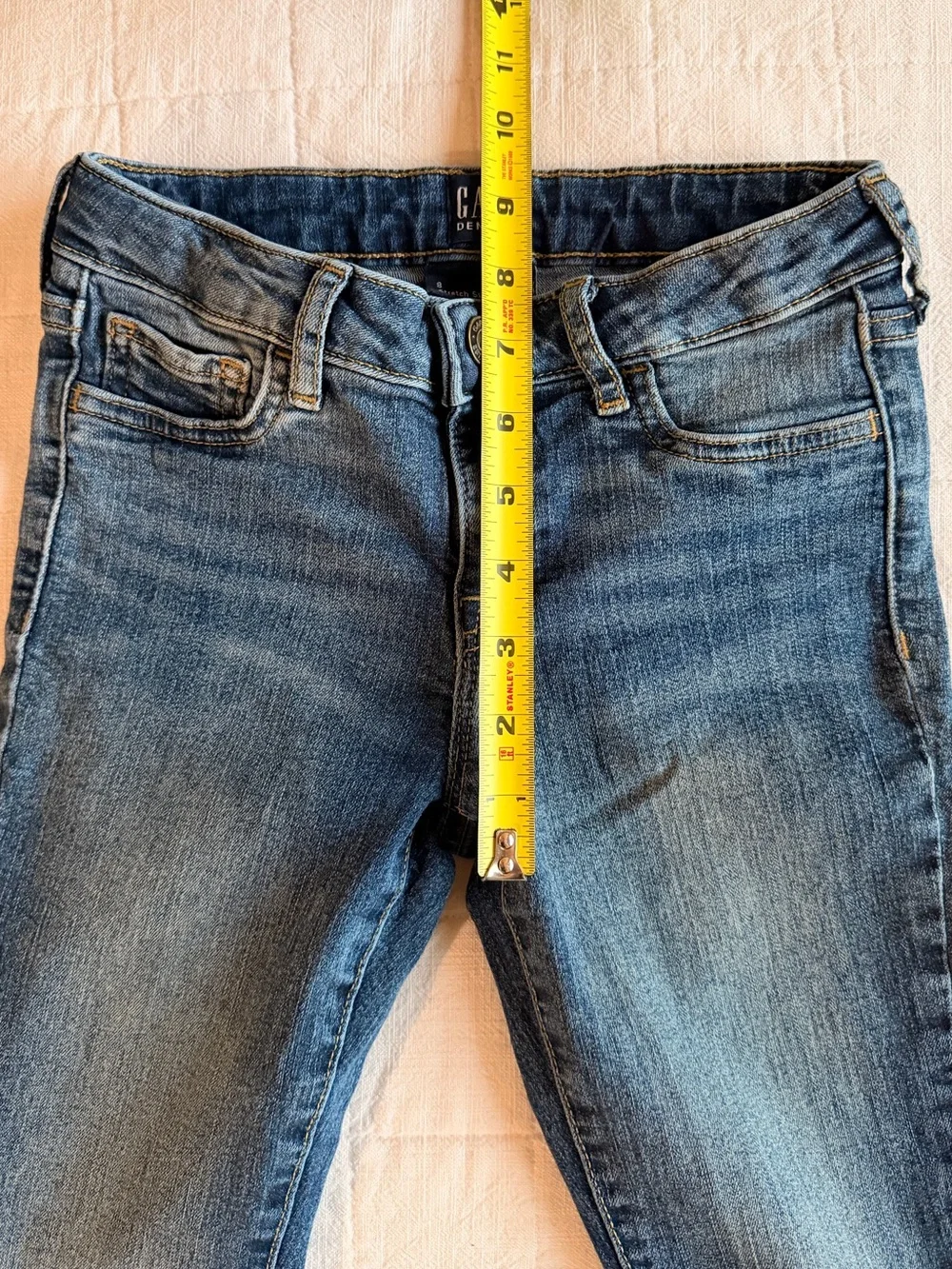 GAP Denim Girls Size 8 Stretch Super Skinny Jeans Medium Wash Adjustable Waist